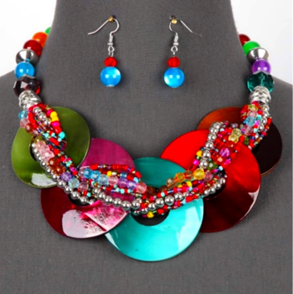 Bejewel Head Turner Statement Necklace Set